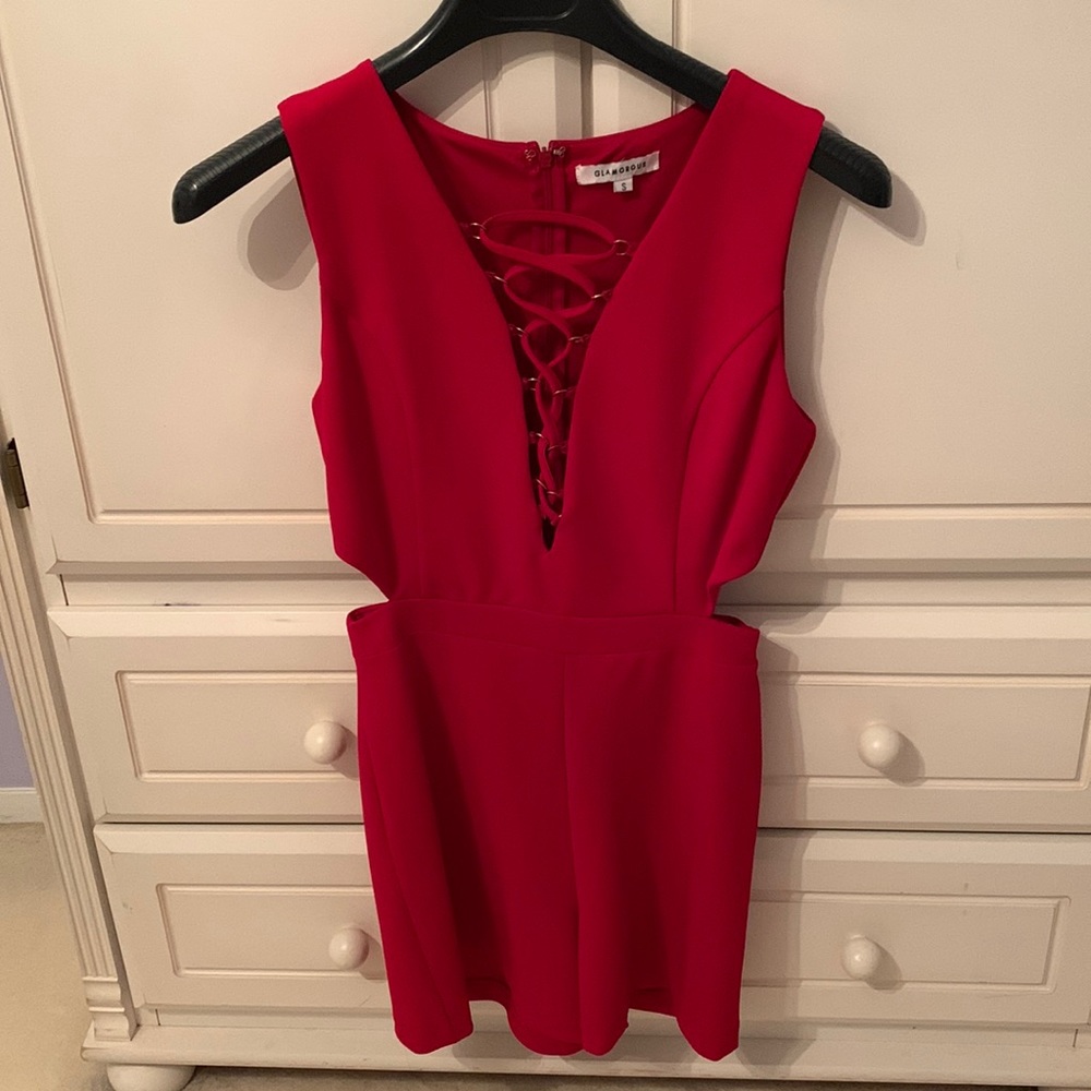 NEVER WORN Red Glamorous romper size S - Picture 2 of 3